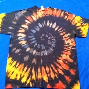 Reverse tie dye/bleach dye, tee shirt